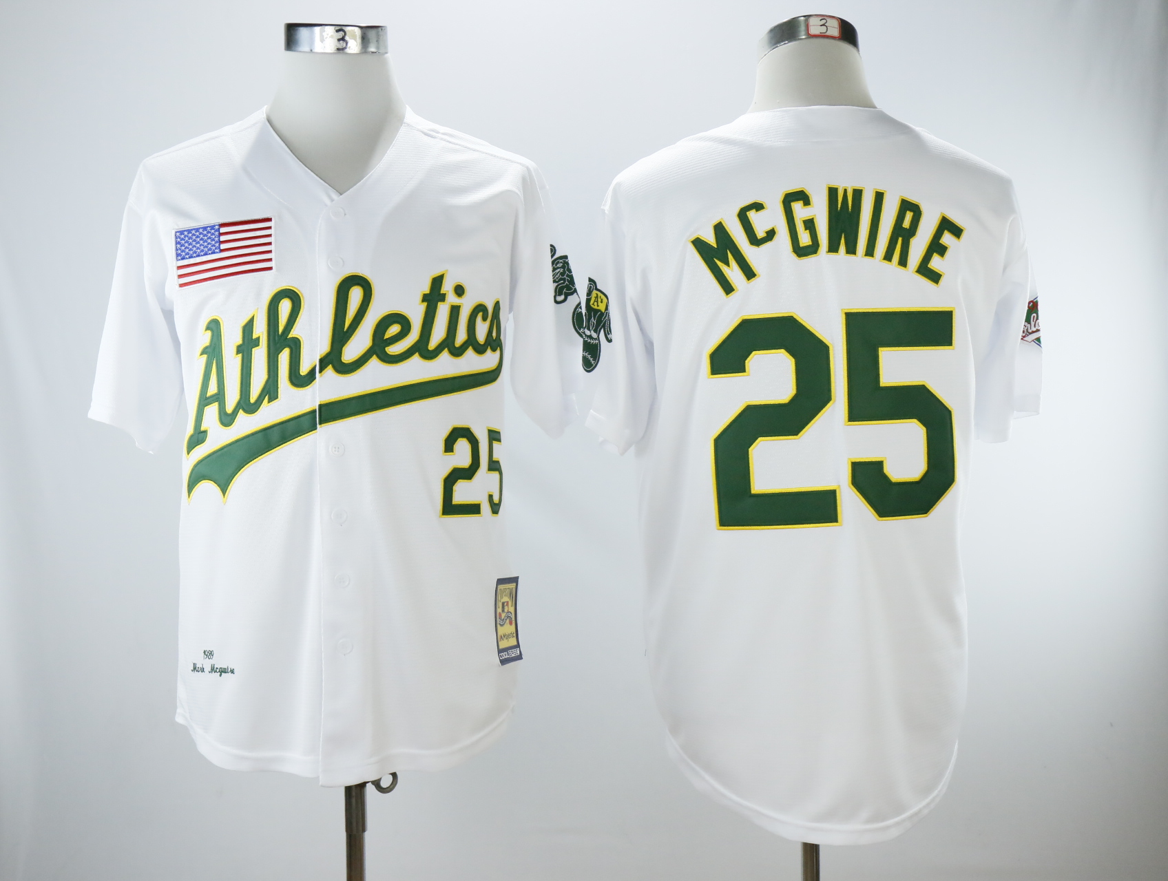 Men Oakland Athletics #25 Mcgwire White Throwback 1989 MLB Jerseys->oakland athletics->MLB Jersey